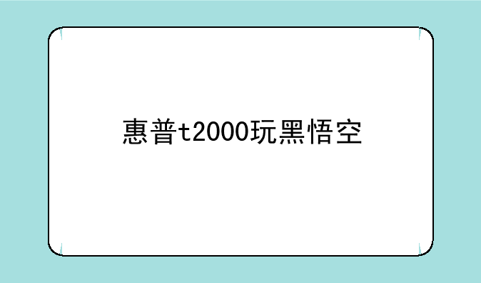 惠普t2000玩黑悟空