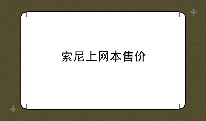 索尼上网本售价