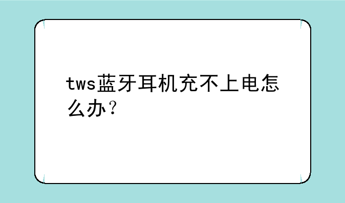 tws蓝牙耳机充不上电怎么办？