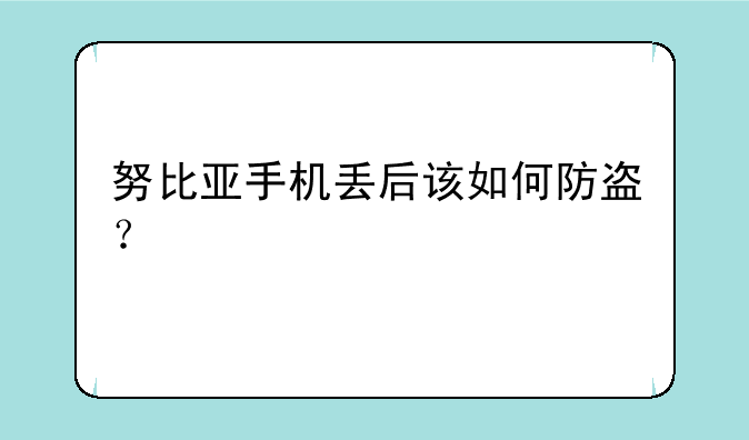 努比亚手机丢后该如何防盗？