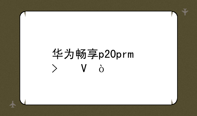 华为畅享p20pro参数？