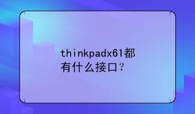 thinkpadx61都有什么接口？