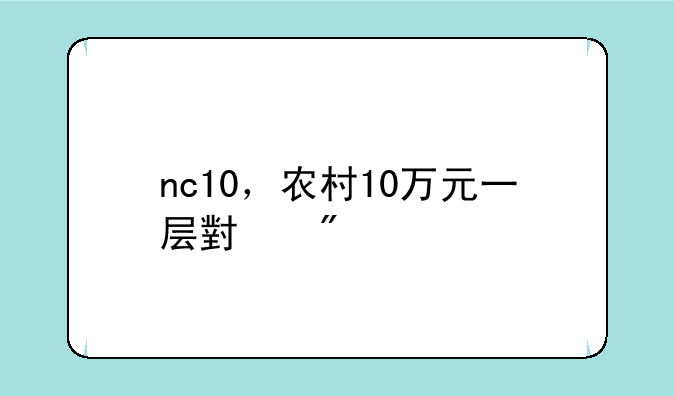nc10，农村10万元一层小别墅
