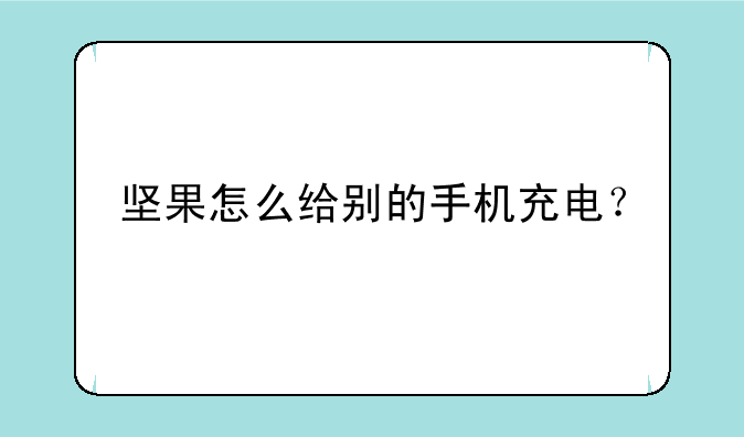 坚果怎么给别的手机充电？