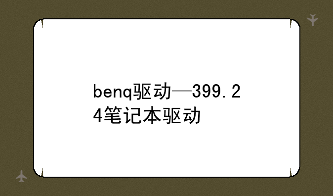 benq驱动—399.24笔记本驱动
