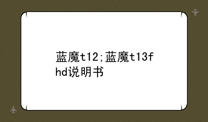 蓝魔t12;蓝魔t13fhd说明书