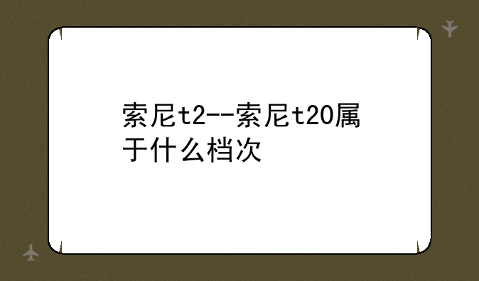 索尼t2--索尼t20属于什么档次