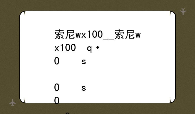 索尼wx100__索尼wx100使用说明
