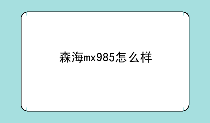 森海mx985怎么样